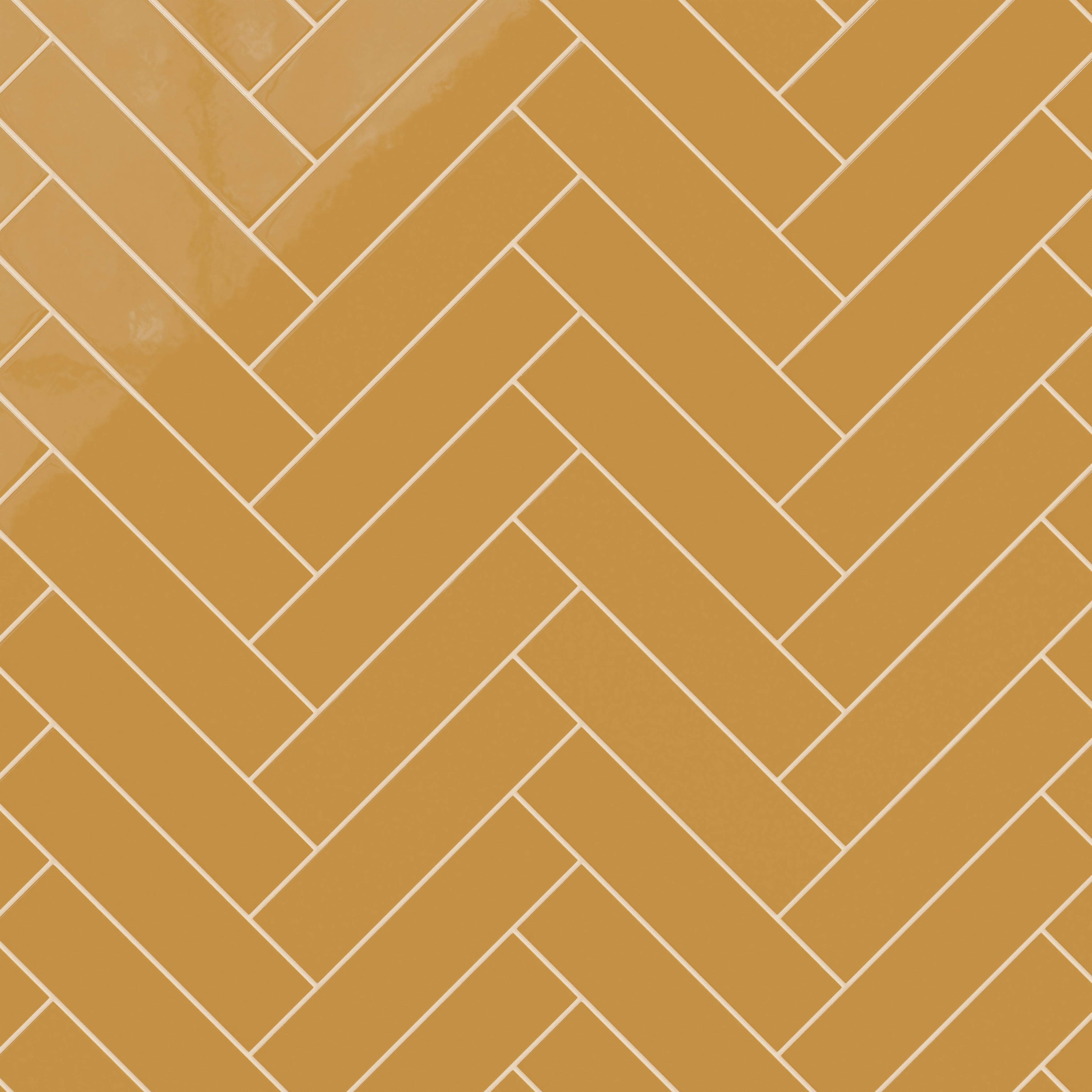 3x12 Natural Press Ceramic Tile in Yellow Ochre Gloss