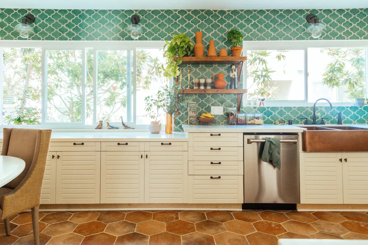 2018 Q3 Image Residential Influencer Full Rights Justina Faith Blakeney Parents Condo Kitchen Backsplash Tile Paseo Sea Foam Full 5