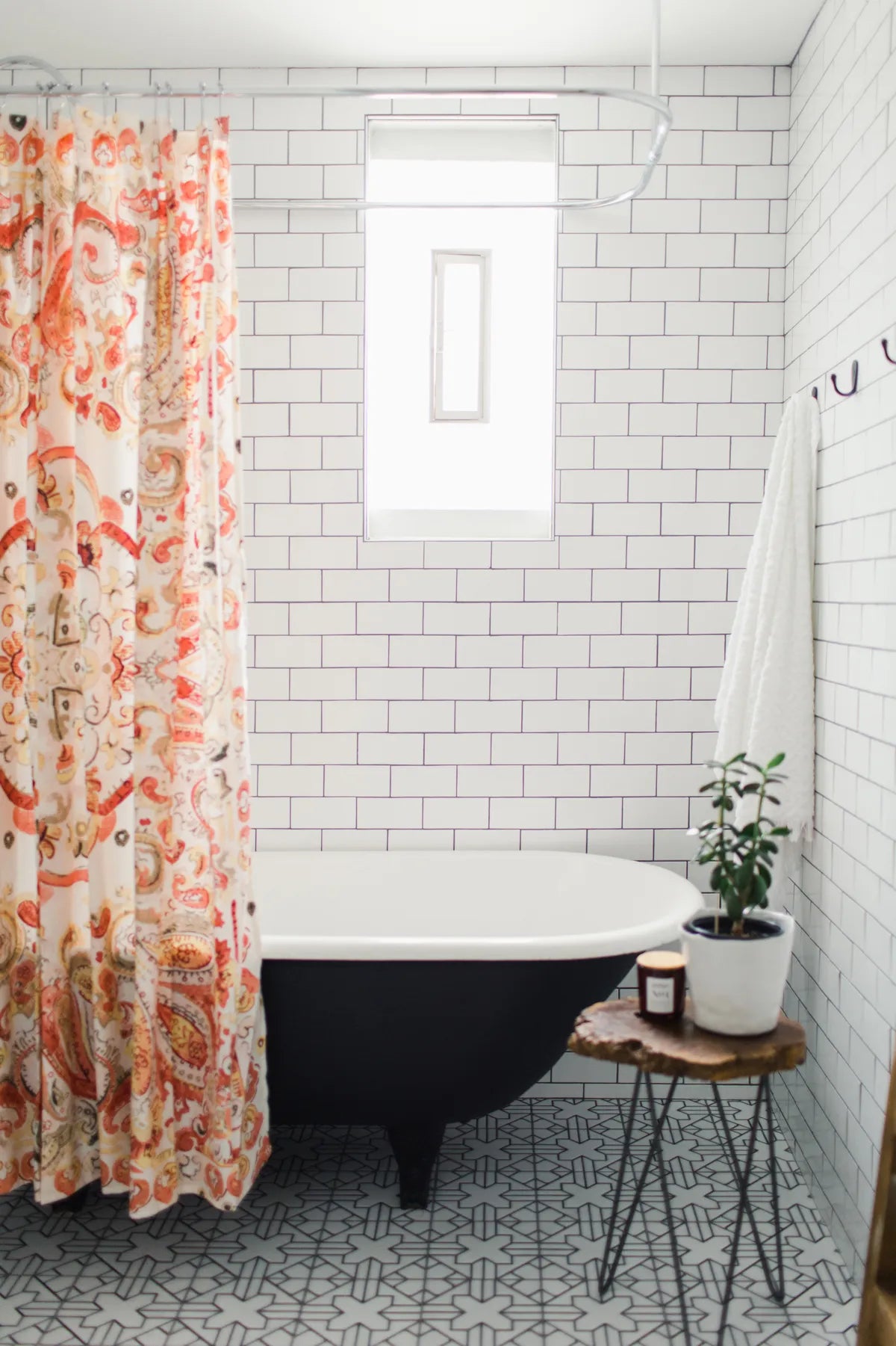 2018 Q4 Image Hi Res Full Rights Influencer Patty Wagner Bathroom Floor Handpainted Tile Kasbah Neutral Motif Wall 3X6 Subway White Gloss Full 2 Fc 232655