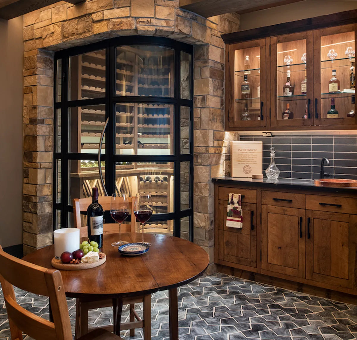 2018 Img Residential Full Rights Web Vaught Frye Larson Aronson Design James Maynard Vantage Imagery Photo Wine Cellar Backsplash Brick Straight Stack Graphite Fc216723 2 Black Hills
