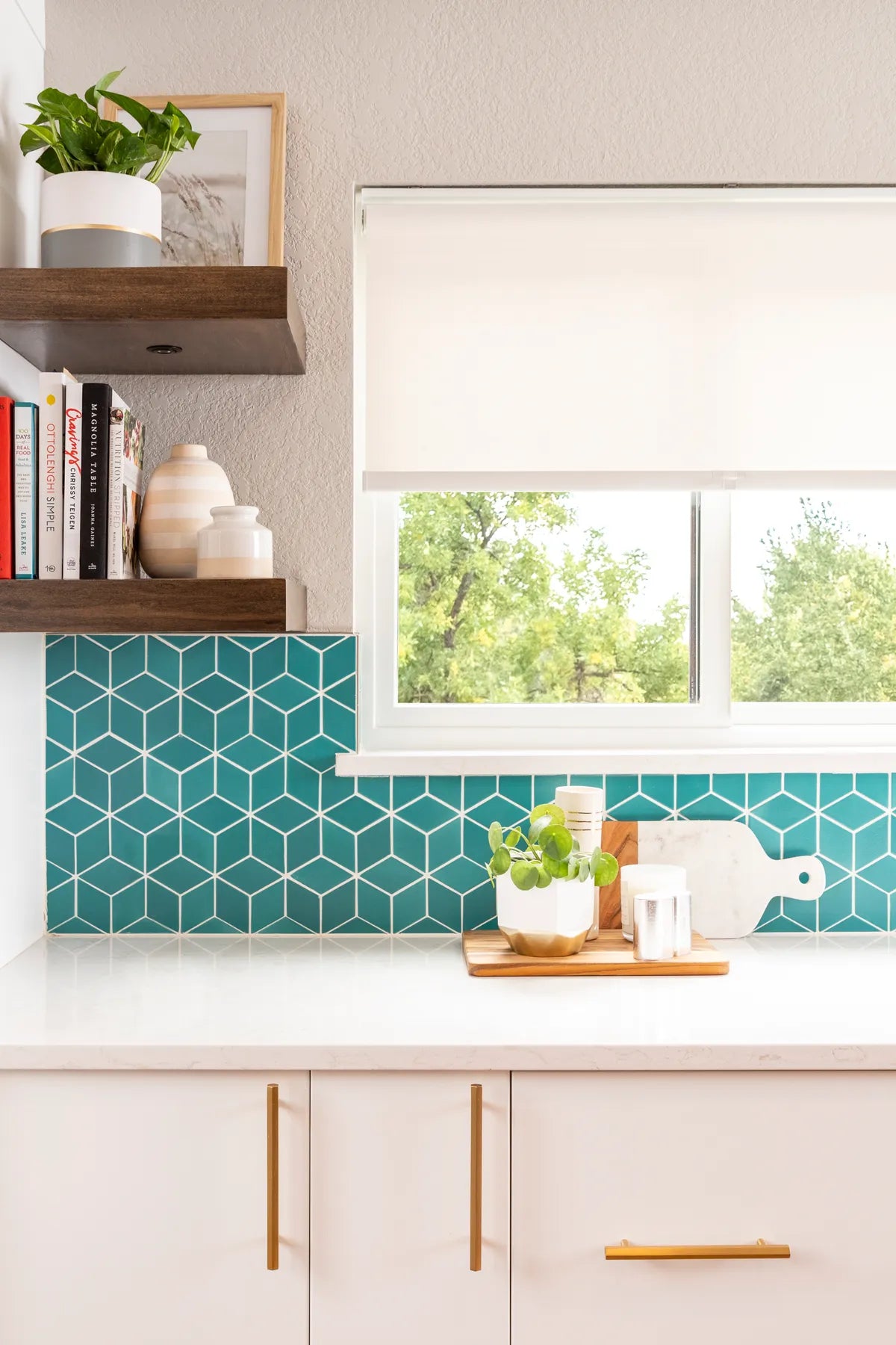Small Diamond Blue Kitchen Tiles