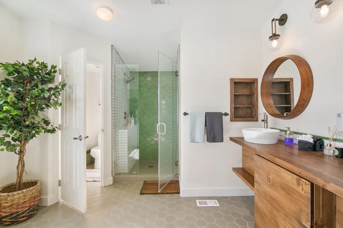 2019 IMG hi res residential sonny sabhlok photo air b n b adryan moreno photography full rights standing shower 2x8 White Wash Kelp Paseo FC323085 1