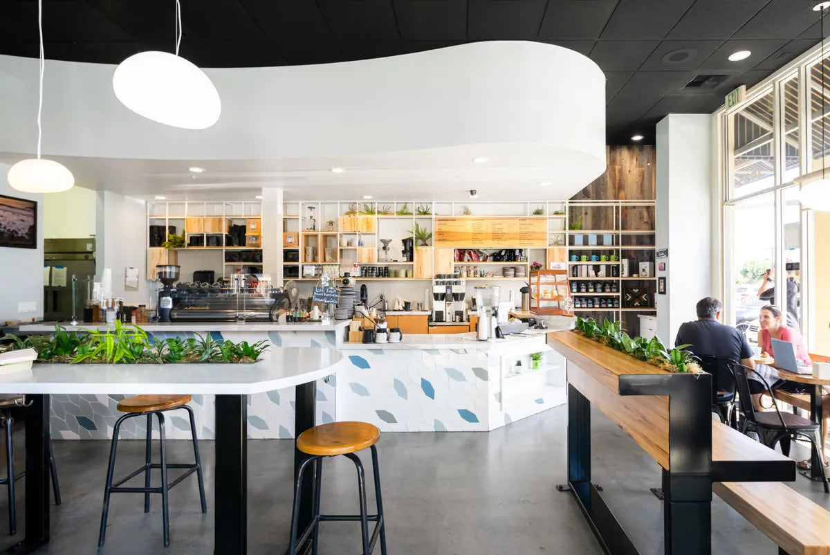 2019 Img Commercial Hi Res Rights Studio Banaa Architecture Design Mike Sanchez Photo Voyager Cafe Santa Clara Ca Coffee Bar Picket Braid Blend White Gloss Powder Blue London Fog Mayan Blue Fc259861 1