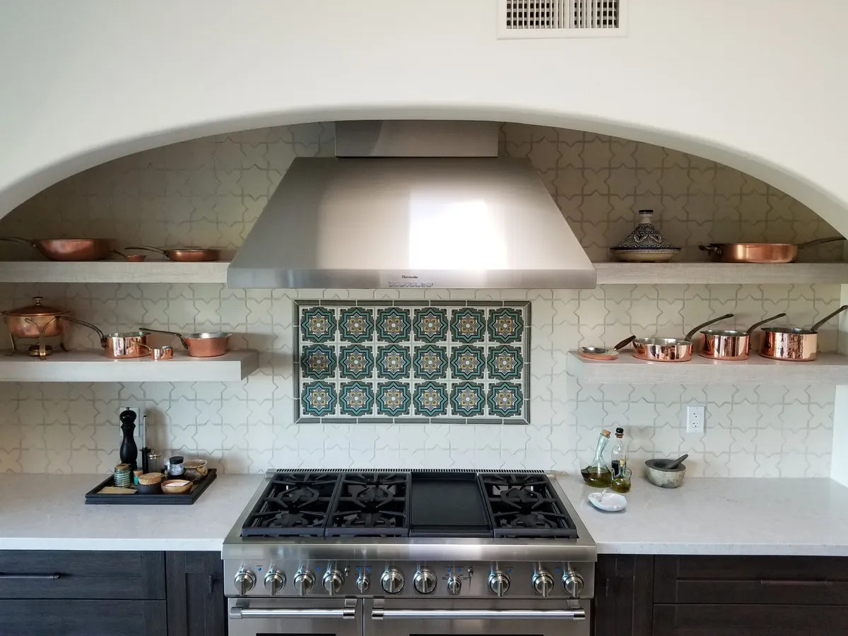 2019 Img Residential Kitchen Backsplash Ivory Mini Star And Cross Ceramic Madrid Neutral Motif Handpainted Range Accent Fc 303990 2