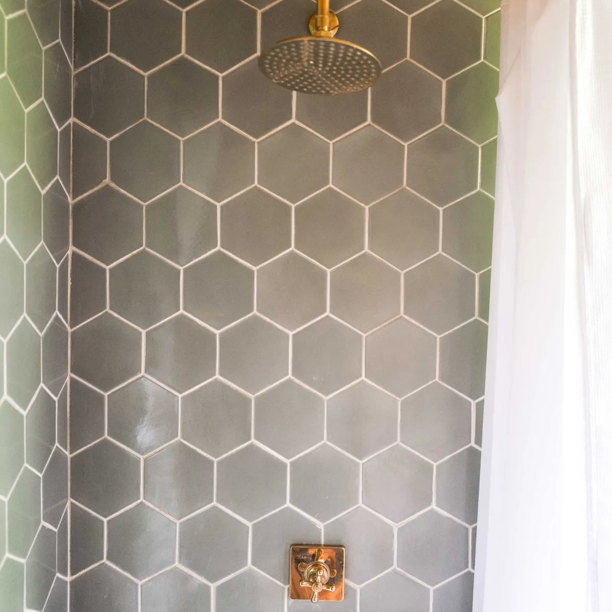 The Hunter Houses: Hexagon Tile Bathroom - Fireclay Tile