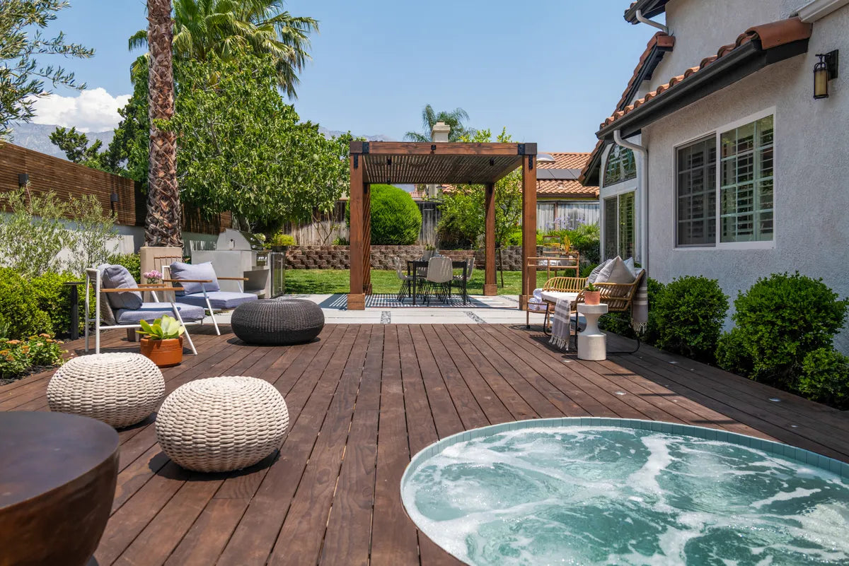 2021 IMG HI RES INFLUENCER RIGHTS Design The Scott Brothers backyard spa hot tub 2x8 flagstone glazed short edge trim FC453084 fc451147 5