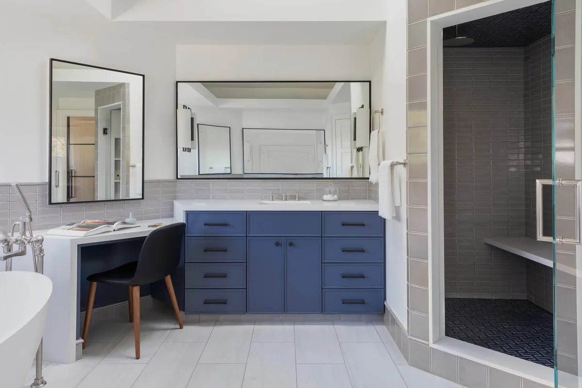 2021 IMG HI RES residential design Collected Studio photo sen creative bathroom shower floor 2x6 Alpaca long and short edge 6x6 alpaca FC445646 3