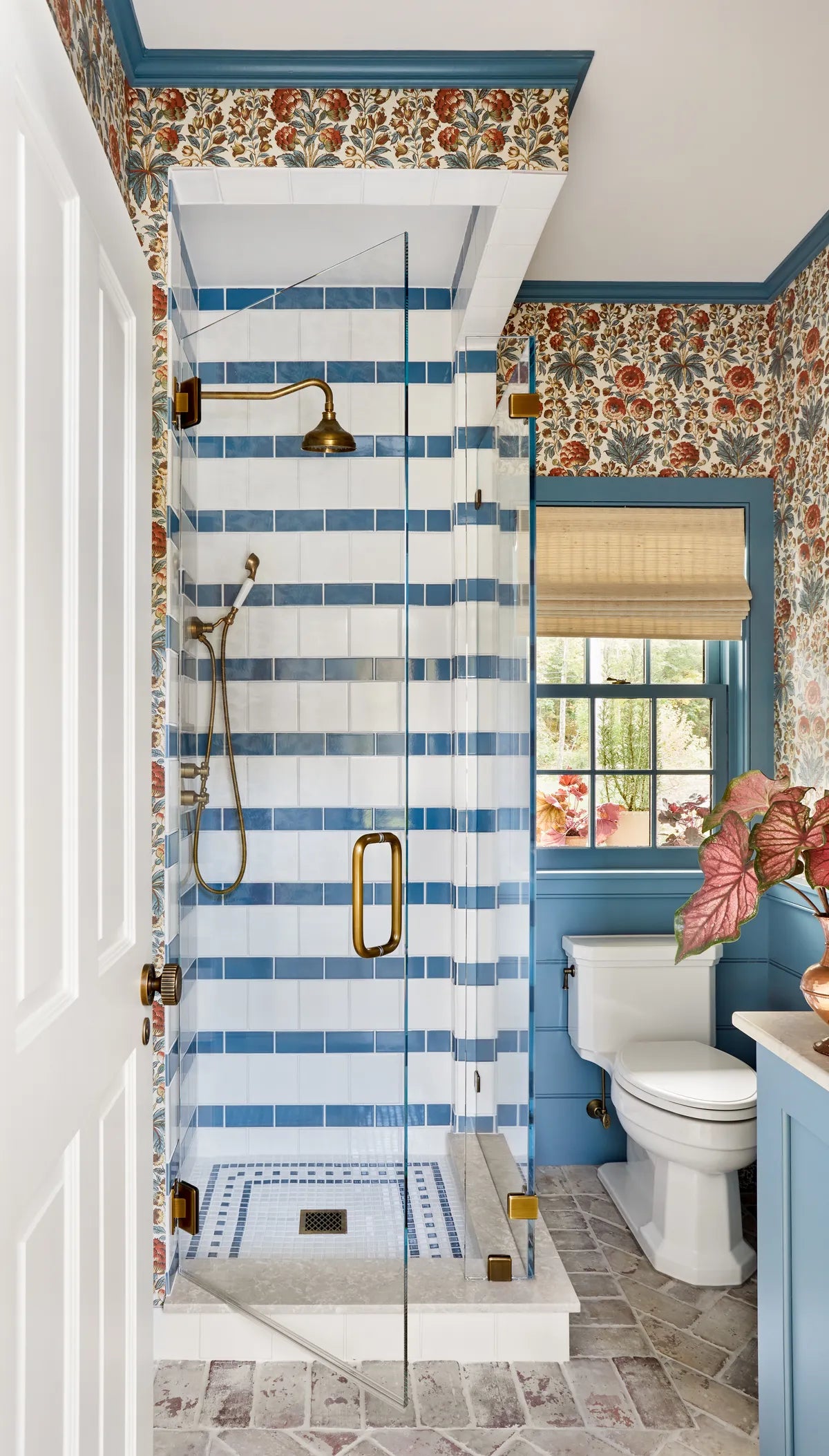 2022 full usage bathroom shower backsplash Mosaics thin brick olympic amalfi coast calcite caribbean seedling evening glow evergreen Jennifer Hunter FC545003 2