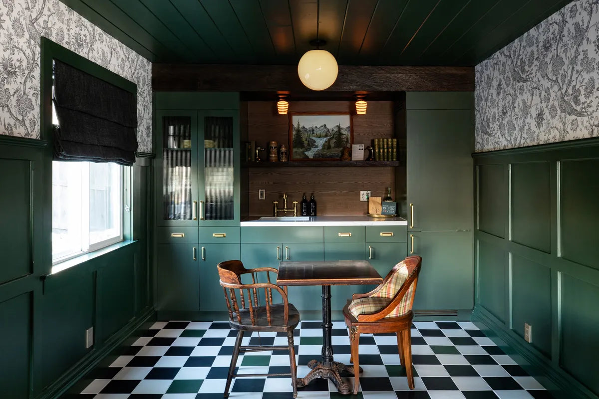 2022 img hi res full rights design handsome salt photo jenny seigwart noble proper cabin 8x8 Hunter Green Feldspar kitchen floor checkerboard 1