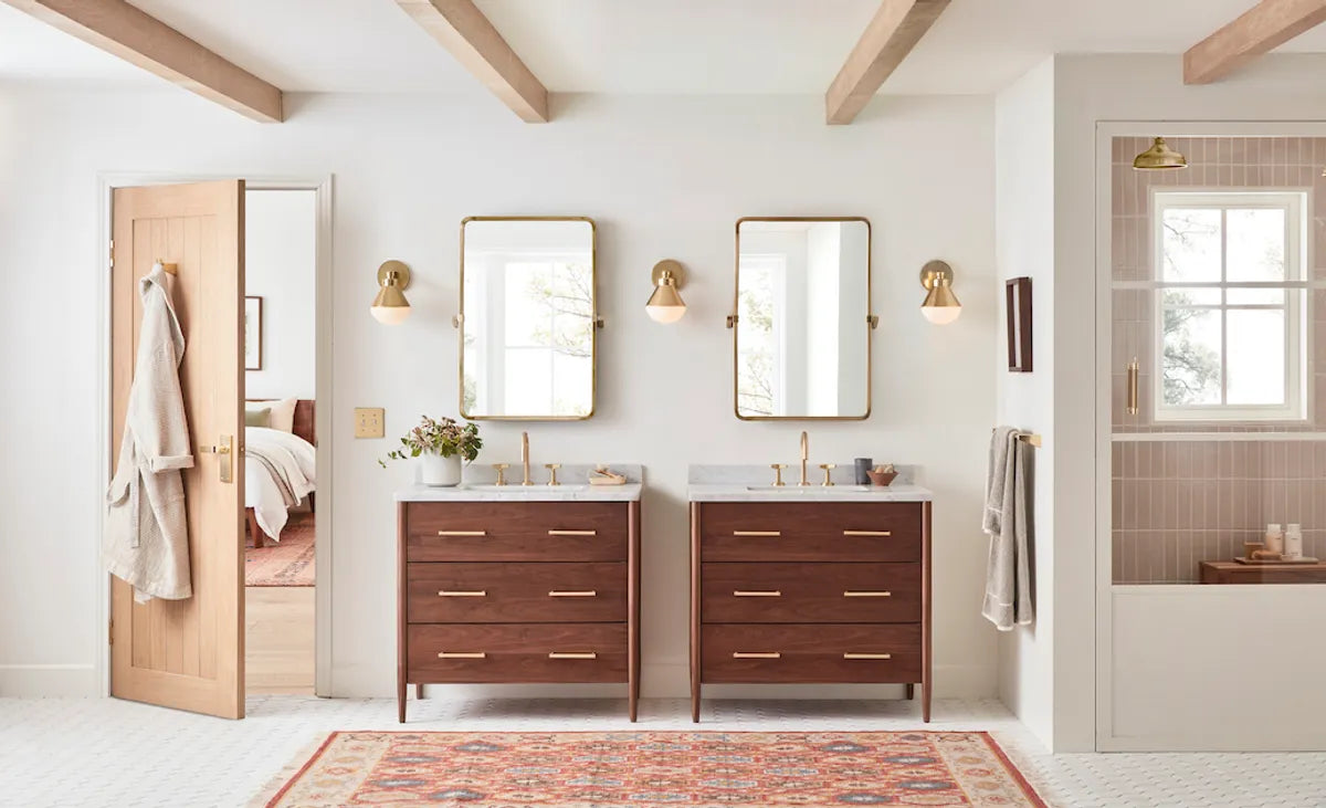 2022 img rights influencer brand rejuvenation set design bathroom shower walls 2x8 sand dune straight set vertical floor 4 hexagon calcite quick ship FC467243 FC467233 4