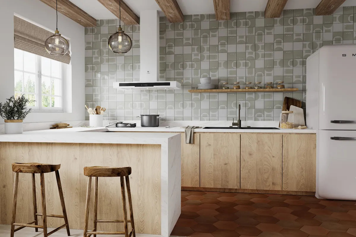 Photorealistic Rendering Dot Dash Plein Aire Antique 8 Hexagon