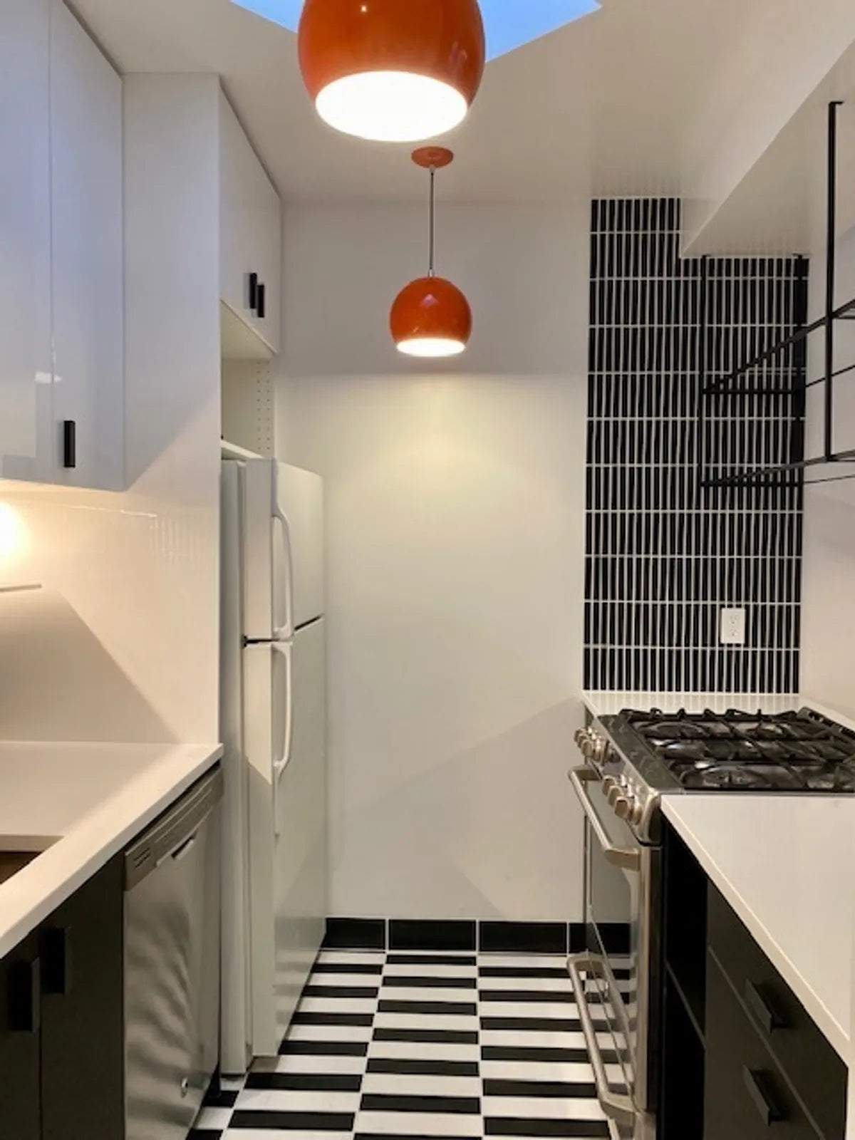 Scandinavian white dark kitchen floor tile backsplash tile 1