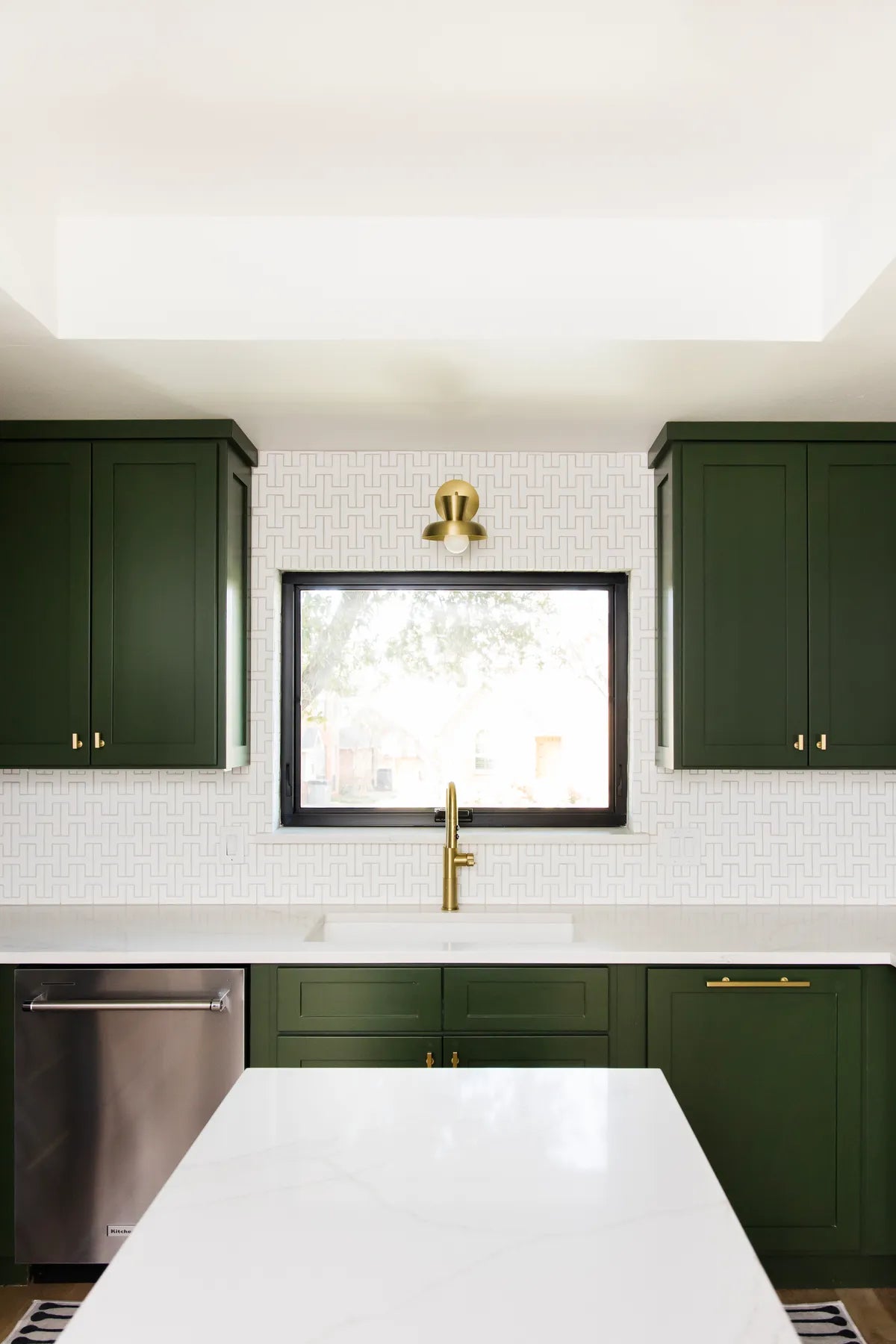 White tile kitchen backsplash traditional transitional 3