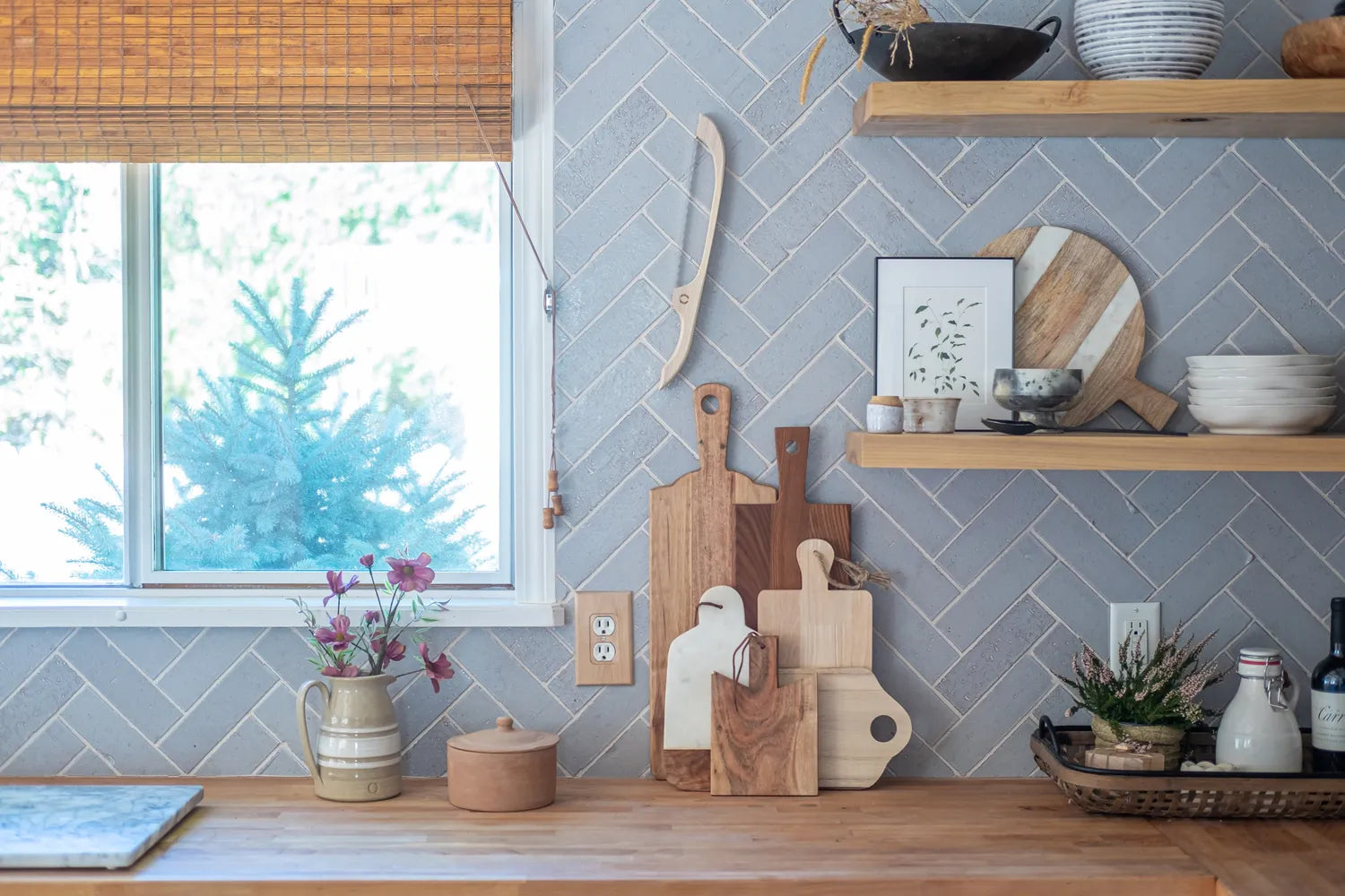 2019 Q4 Img Full Rights Residential Influencer Emily Starr Alfano Kitchen Backsplash Brick Gray Herringbone Klamath Open Shelving Detail 5 Fc283672