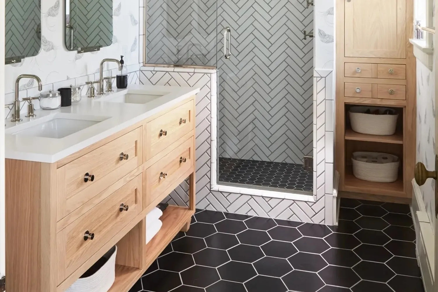 Black Hexagon Tile Bathroom Ideas That Wow