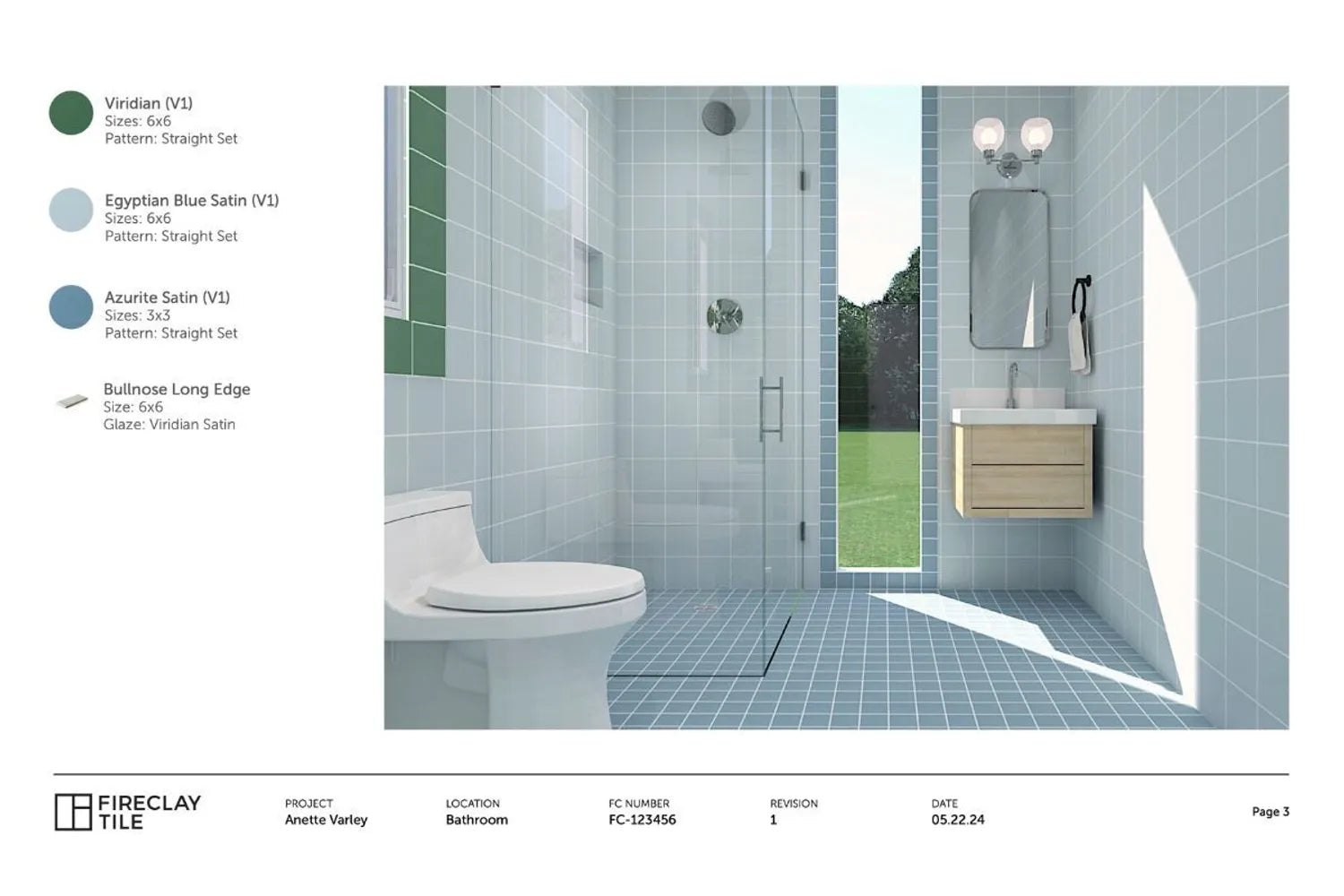 Fireclay Design Services Photorealistic Rendering of Our Tile in Your Space