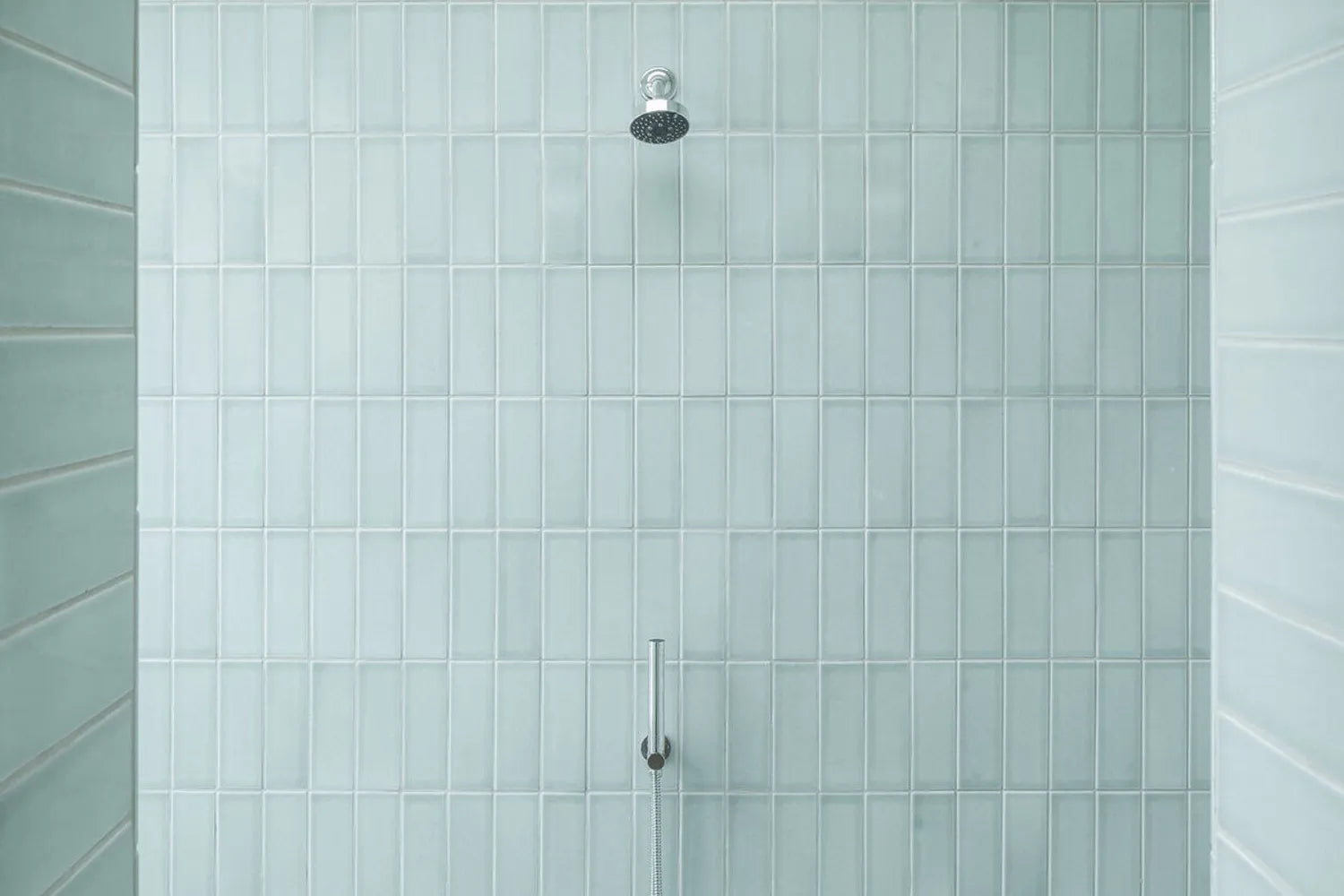 Pale Green Tile Salton Sea Pool House Shower Lead