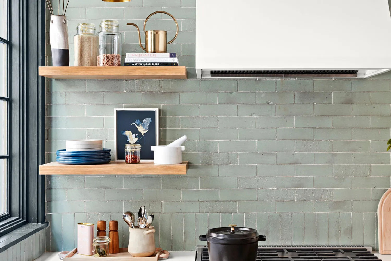 Real Simple Home Brick Kitchen Backsplash