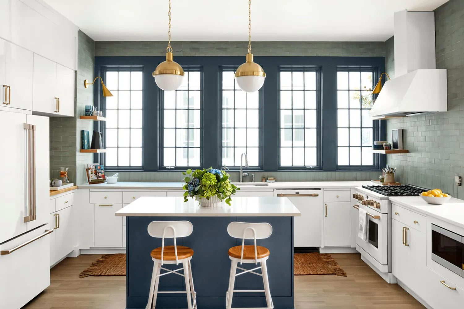 Transitional Kitchen Real Simple Home Brick Kitchen Backsplash