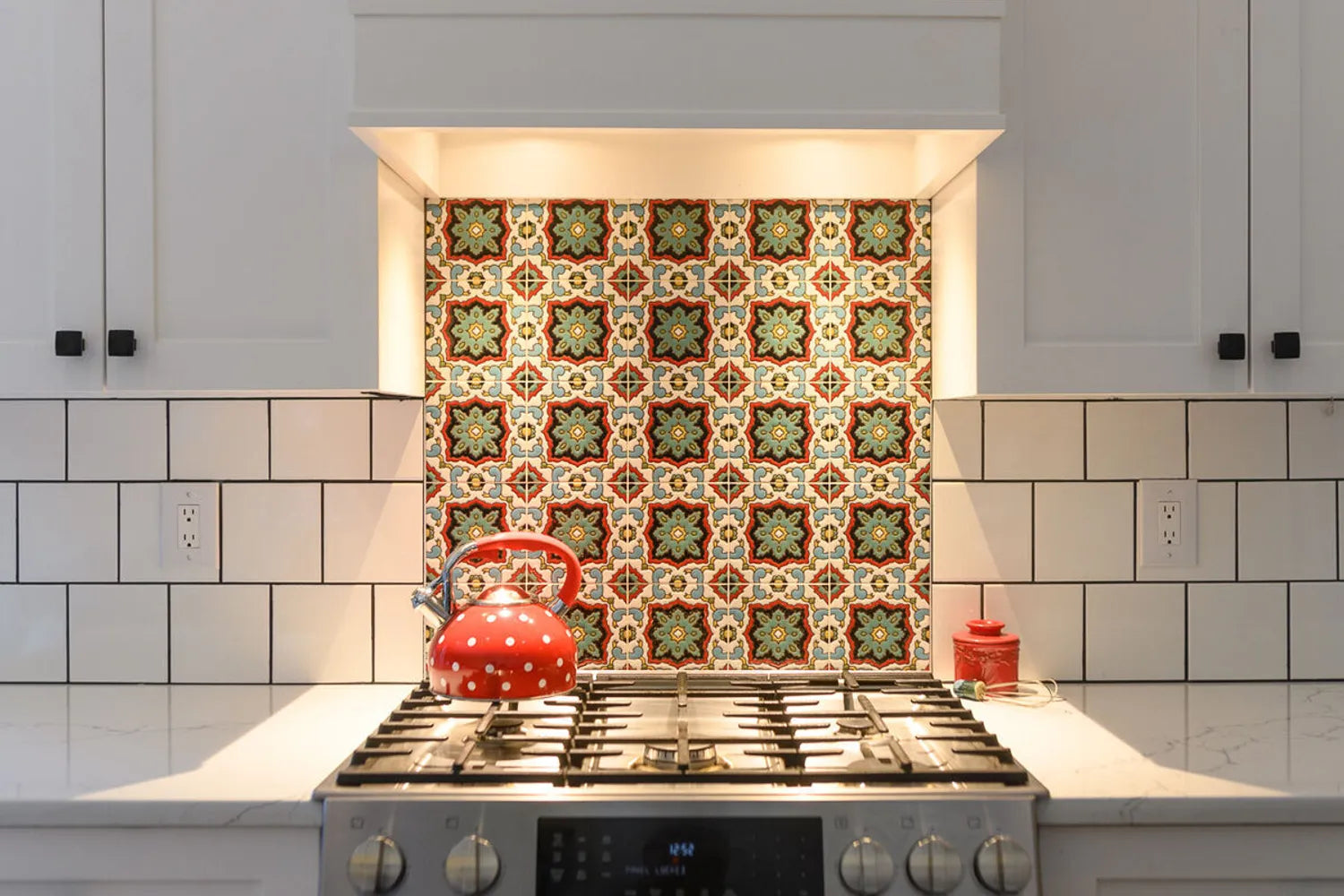 Spanish tile kitchen backsplash san sebastian