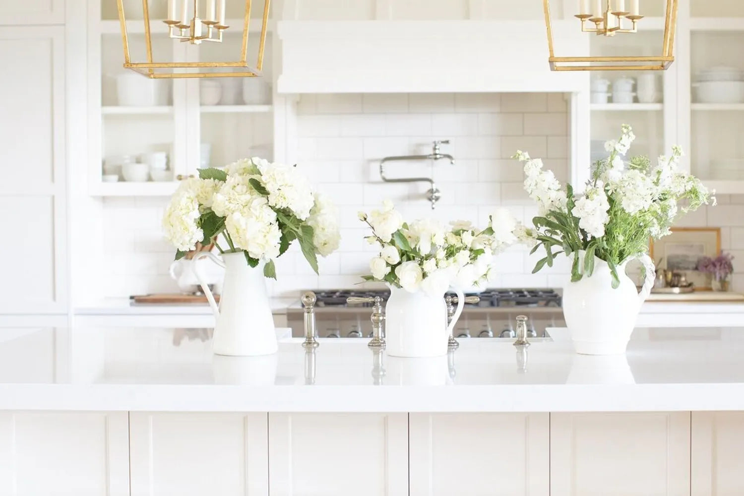 White subway tile backsplash