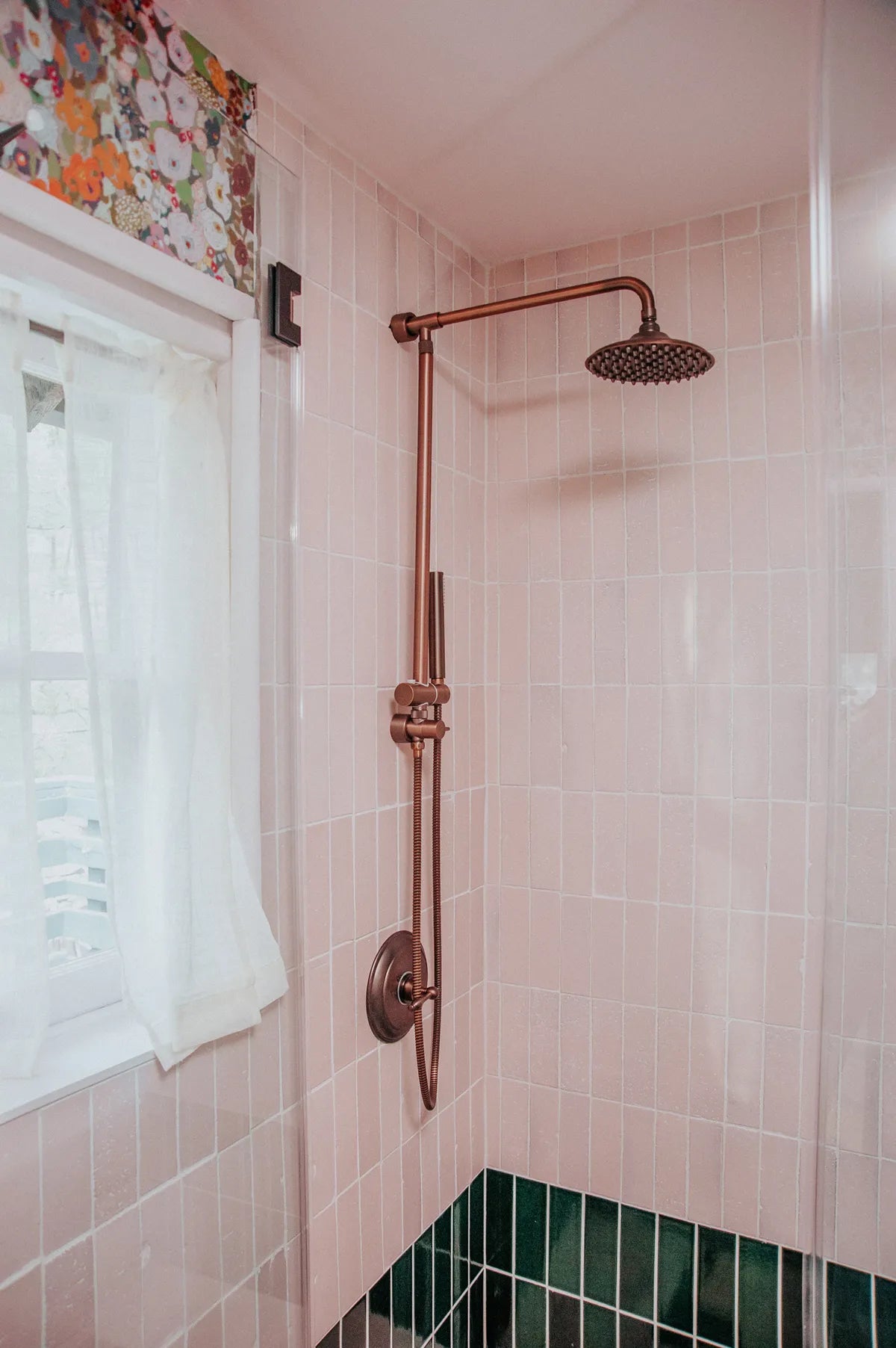 2023 img hi res influencer design claire thomas bathroom shower floor 3x9 evergreen Saguaro brick FC 252221 FC449822 8
