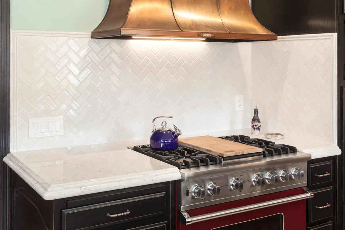2X4  Herringbone  Kitchen  Installation  Malcolm Fearon Malcolm Fearon Photography  All Rights Reserved  Residential  Tile  Whites
