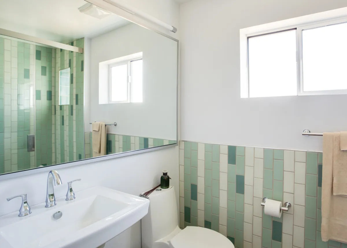 Bathroom  Greens  Jason Flakes U S  Department Of Energy Solar Decathlon  Recycled Body  Residential  Tile  Whites