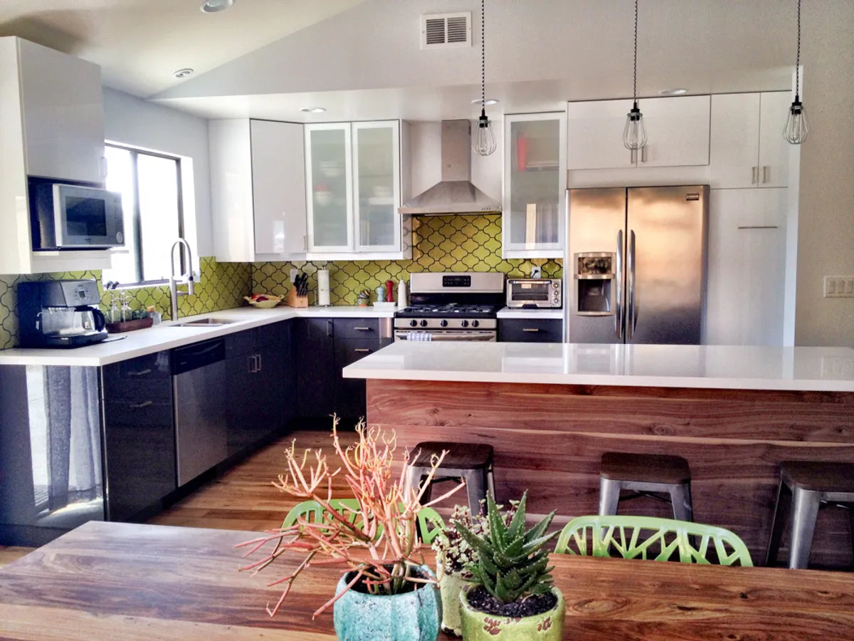 Brights  Chartruese  Kitchen  Installation  Paseo  Recycled Body  Residential  Tile