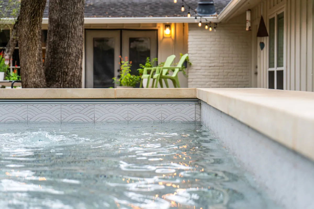 Modern handpainted square waterline pool tile 17