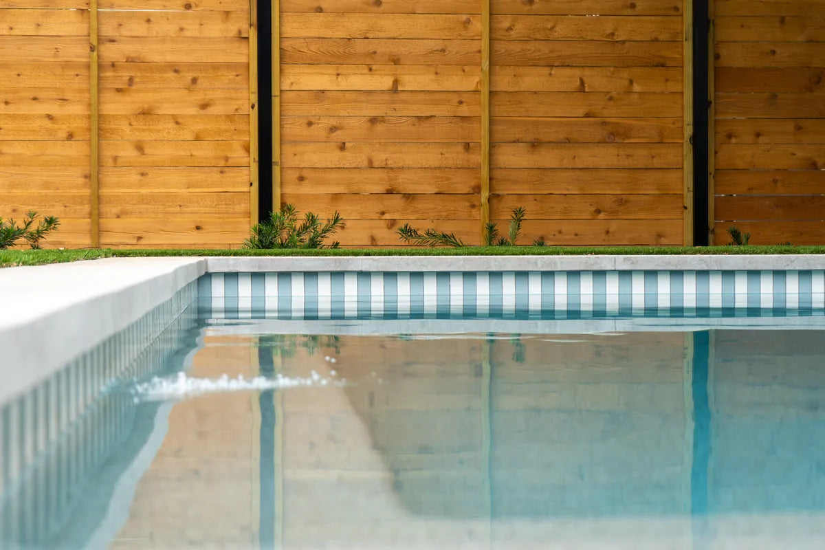 Modern pool blue white subway tile 4
