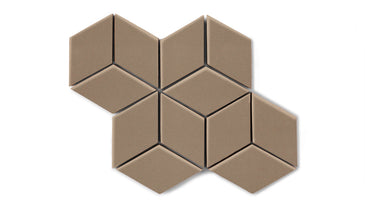 Small Diamond Sheeted - Escher Original Ceramic Mosaic Tile in Sandstone Matte