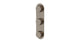Foundry Three Handle Wall Mount Shower Trim with Barrel Knob Handles in Antique Nickel