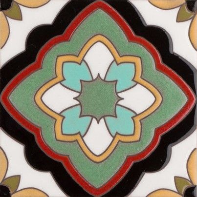 6x6 Handpainted Tile Cordoba in Warm Motif