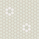 1" Hexagon Double Daisy Sheeted Original Ceramic Tile in Limewash Matte, Calcite Matte & Overcast Matte