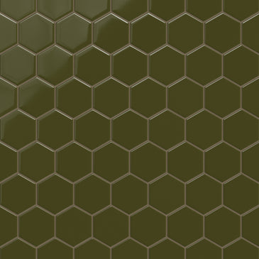 4" Hexagon Original Ceramic Tile in Bonsai Gloss