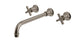 Emerson One Handle Wall Mount 12" Lavatory Faucet with Classic Cross Handle in Antique Nickel