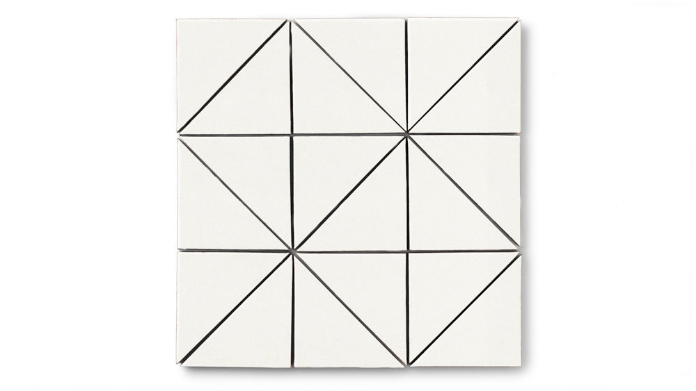 4" Triangle Original Ceramic Tile in Calcite Matte