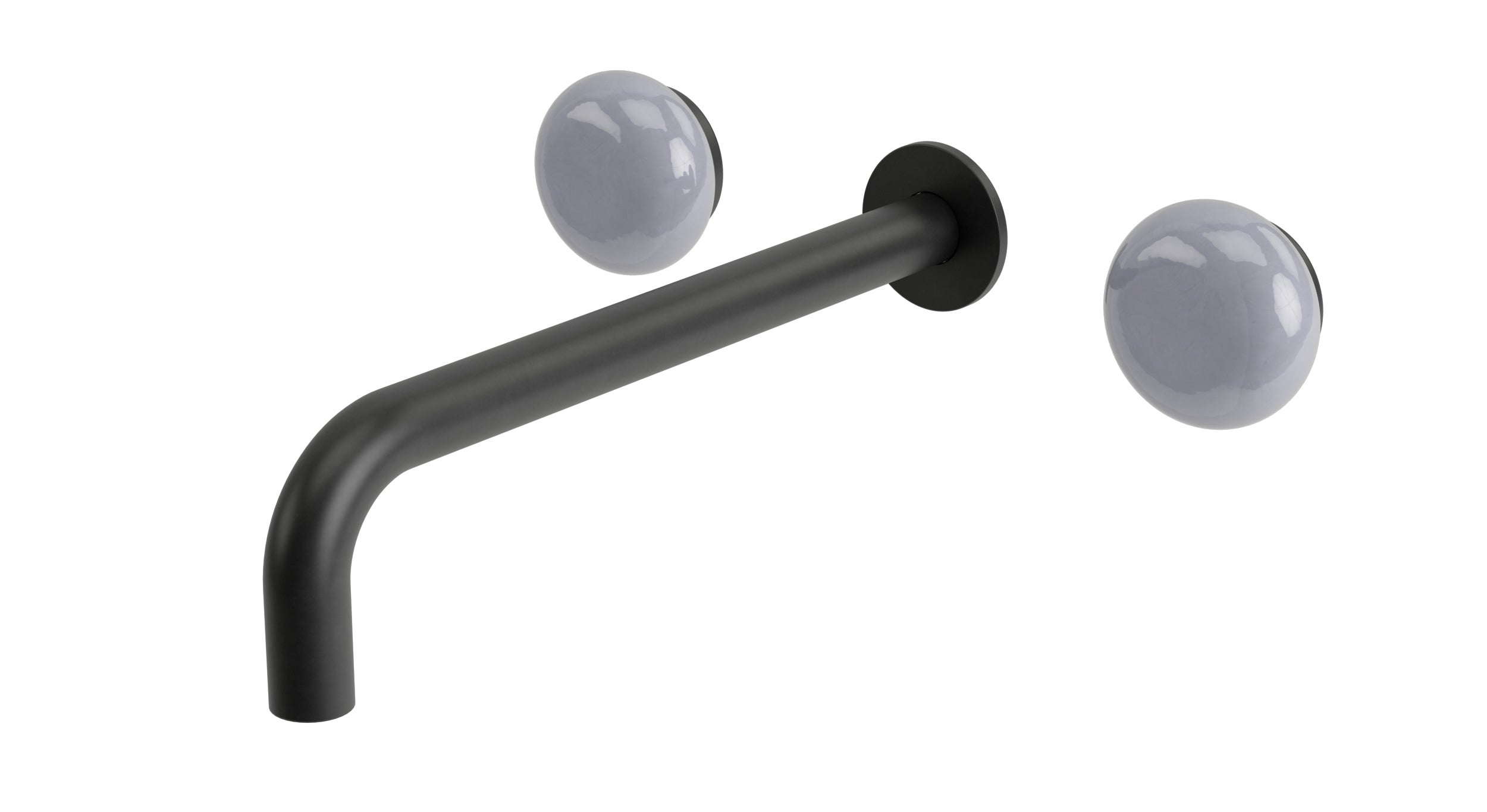 Foundry Two Handle Wall Mount 10" Lavatory Faucet with Pebble Ceramic Knob Handles in Oil Rubbed Bronze