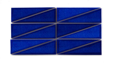 Right Scalene Triangle Original Ceramic Tile in Azul Gloss