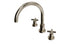 Flatiron Two Handle Deck Mount Gooseneck Bath Trim with Linear Cross Handles in Polished Nickel