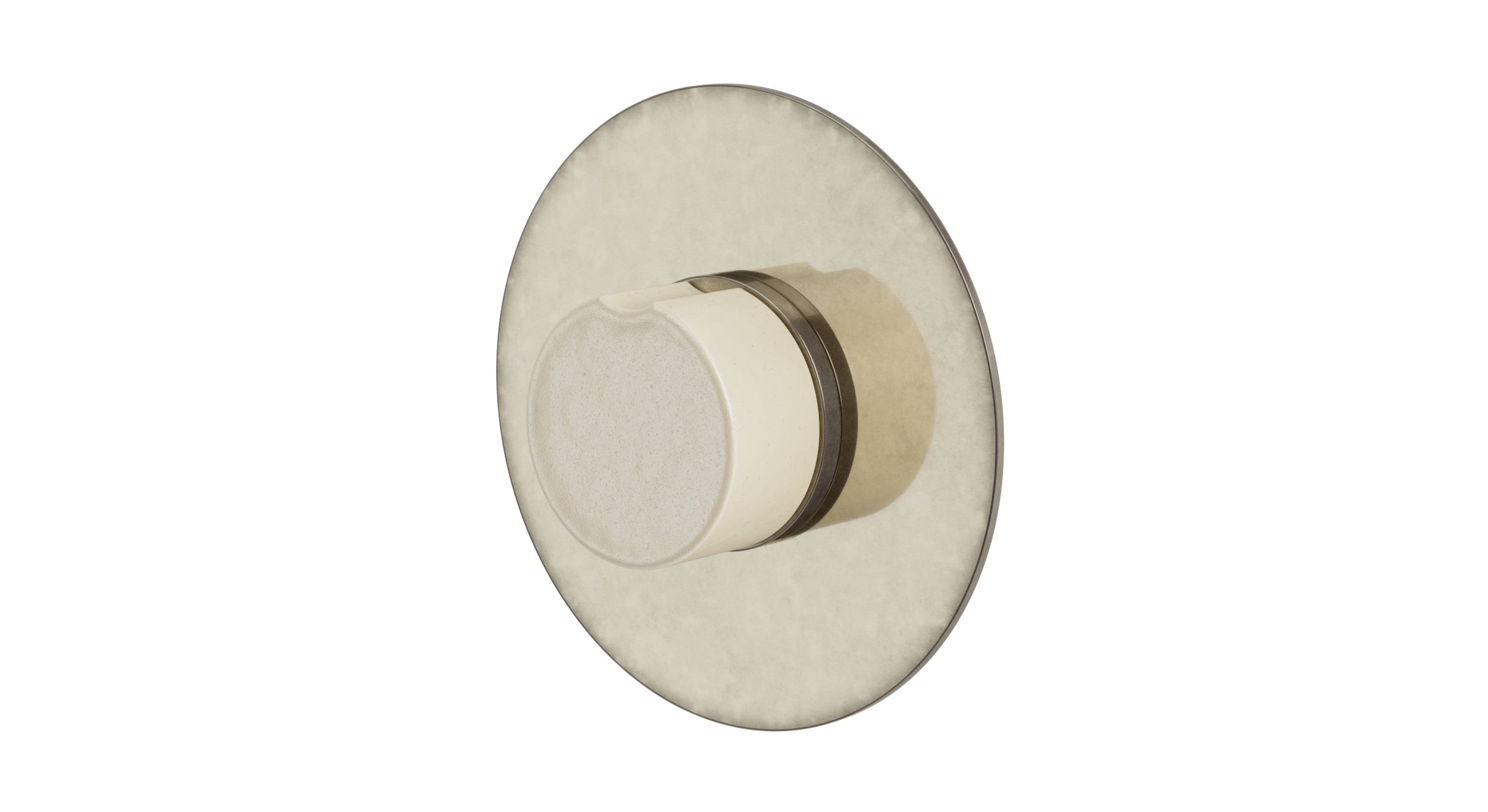 Foundry One Handle Wall Mount Shower Trim with Groove Ceramic Knob Handle in French Nickel