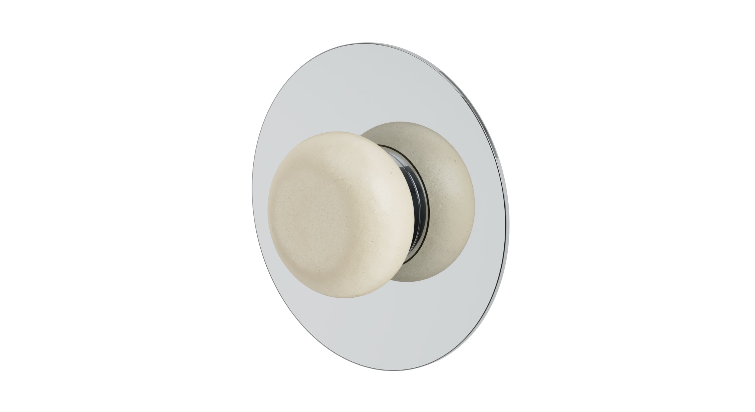 Foundry One Handle Wall Mount Shower Trim with Pebble Ceramic Knob Handle in Polished Chrome