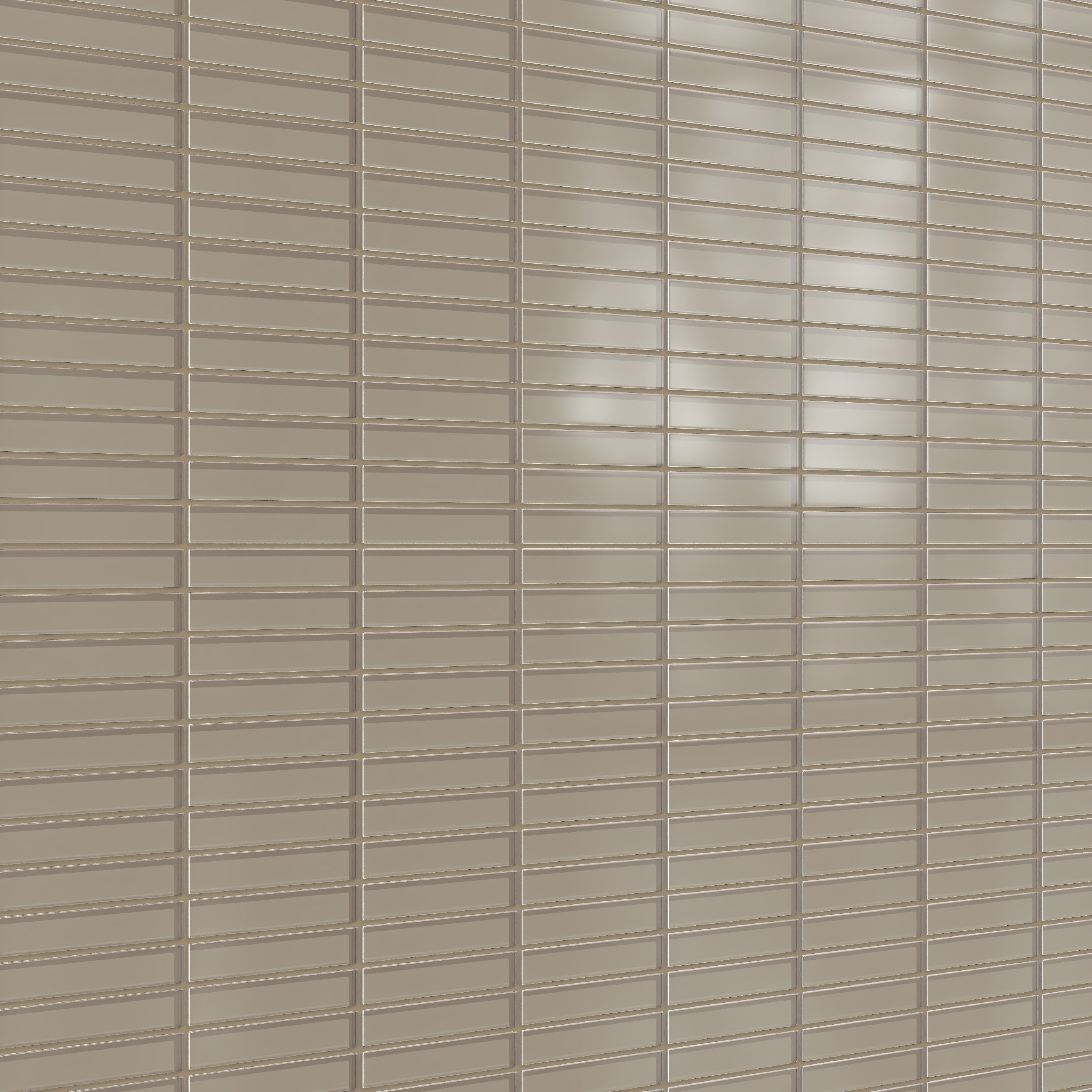 1x6 Straight Set Sheeted Glass Mosaic Tile in Quail Matte