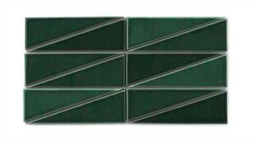 Right Scalene Triangle Original Ceramic Tile in Evergreen Gloss