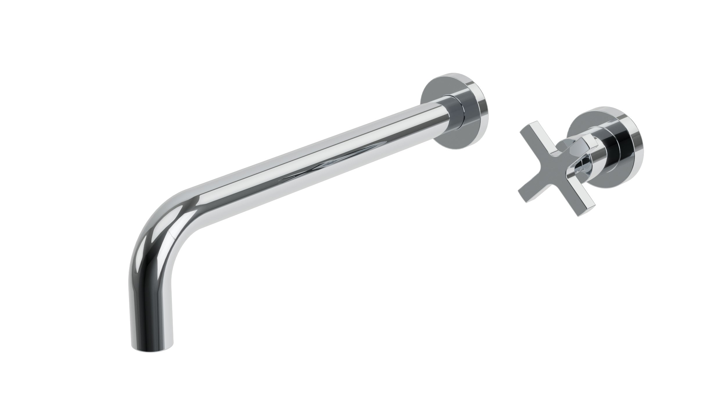 Flatiron One Handle Wall Mount 12" Lavatory Faucet with Linear Cross Handle