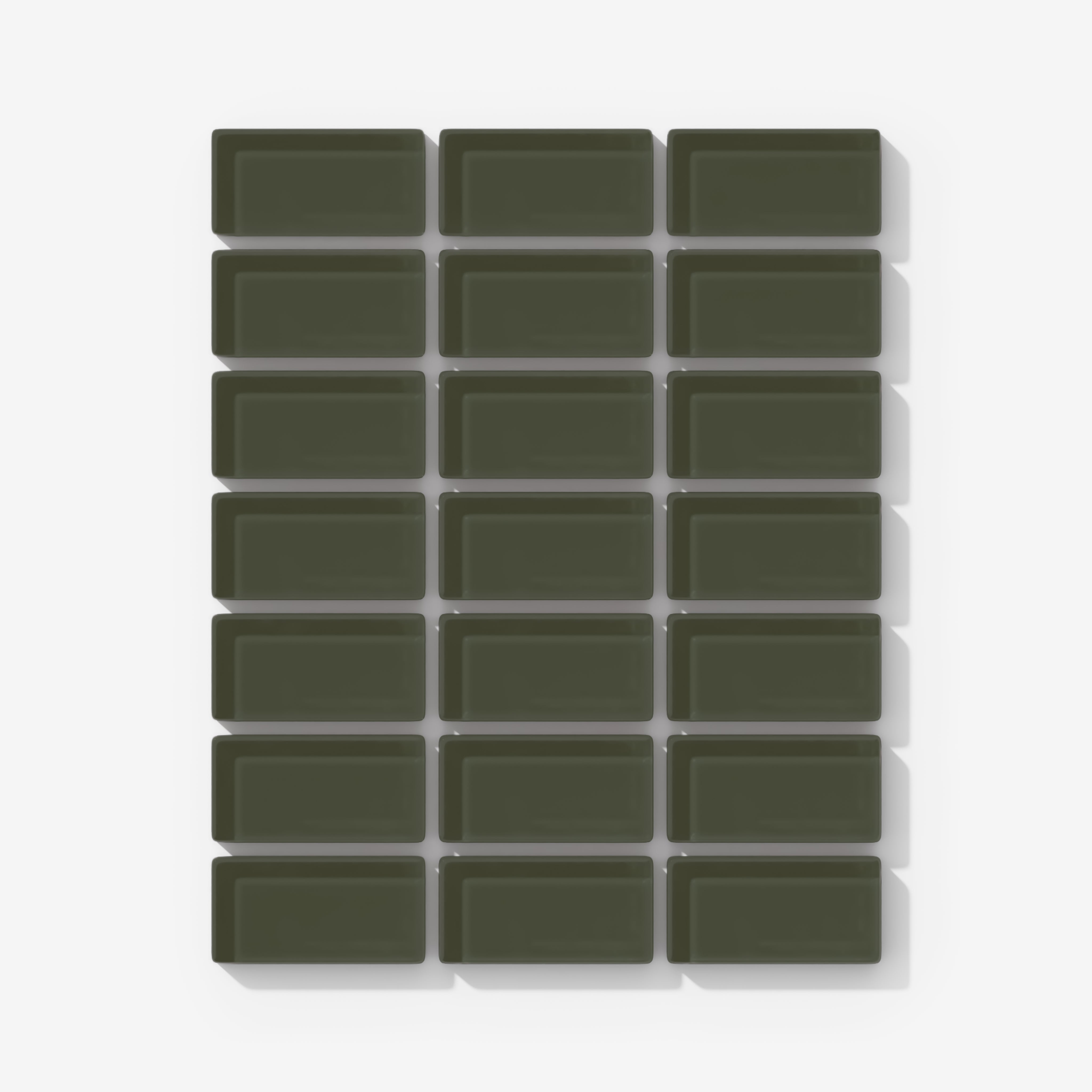 1x2 Straight Set Sheeted Glass Mosaic Tile in Roadrunner Gloss