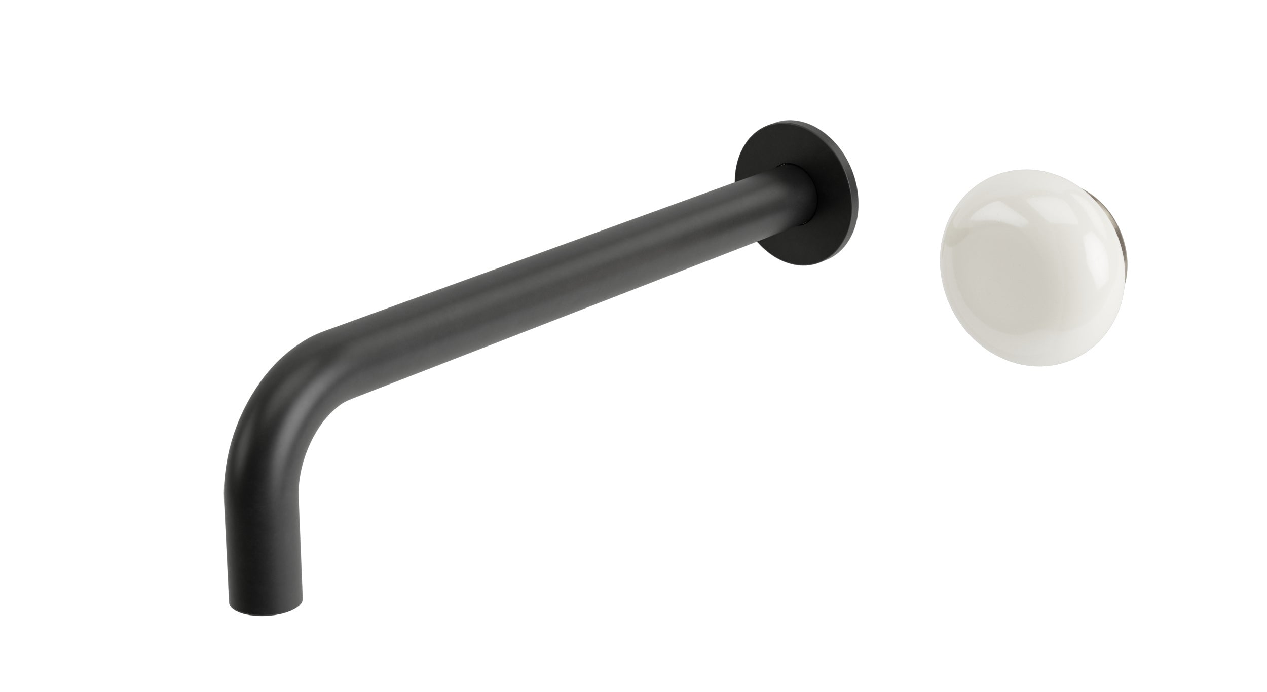 Foundry One Handle Wall Mount 10" Lavatory Faucet with Pebble Ceramic Knob Handle in Oil Rubbed Bronze