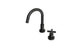 Flatiron One Handle Deck Mount Short Gooseneck Lavatory Faucet with Linear Cross Handle in Oil Rubbed Bronze