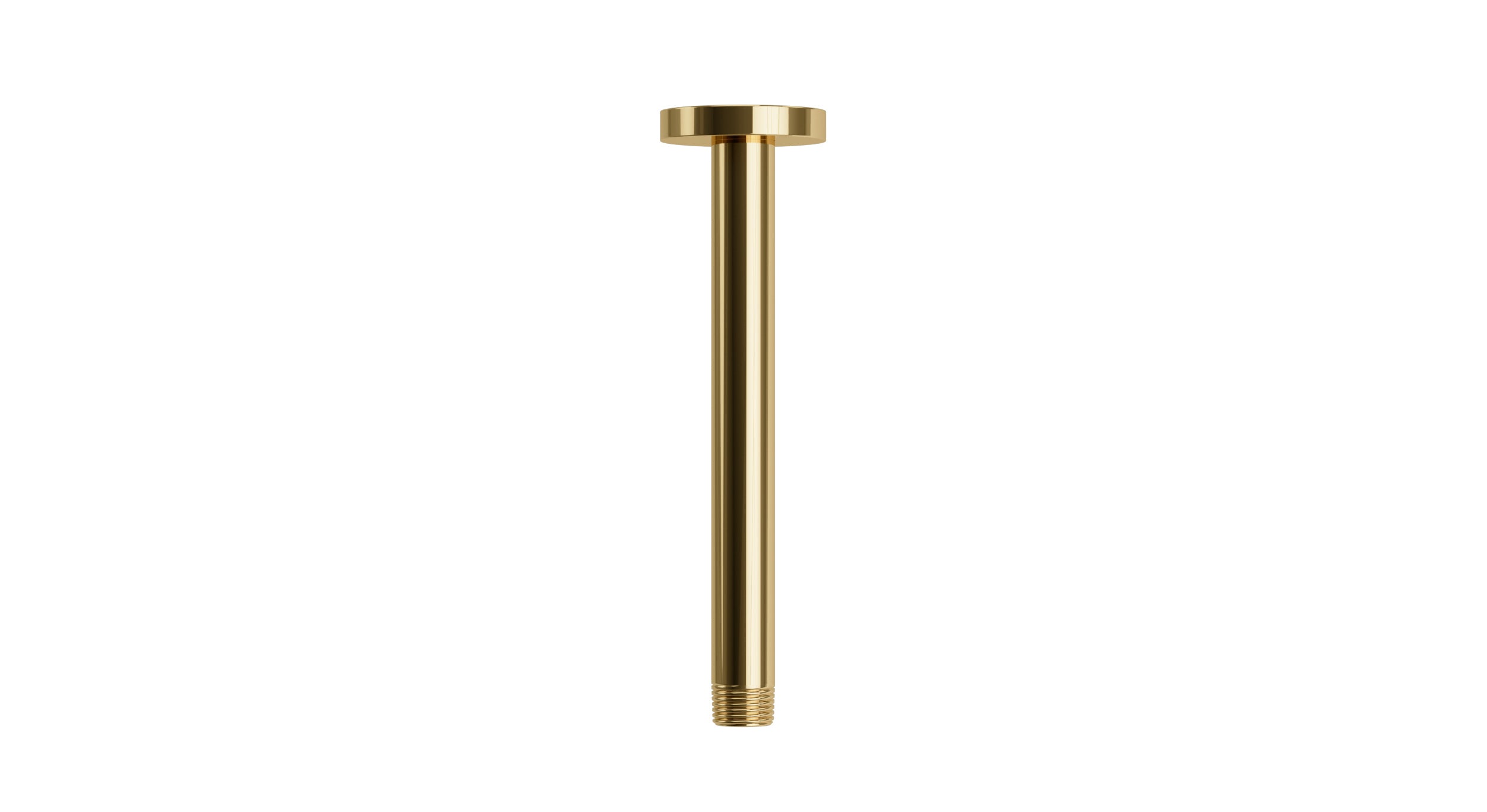 Contour & Foundry 8" Straight Shower Arm with Flange in Polished Brass